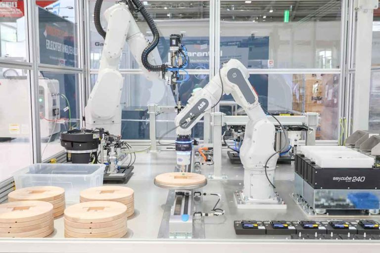 ABB Robotics unveiled their latest look into flexible automation cells at Automatica 2022. Image via ABB.