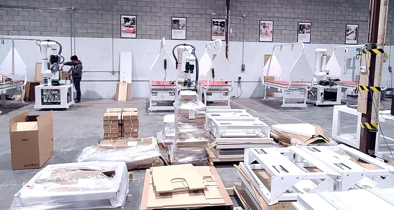 Receiving customer door palettes for scheduled demos at our newly expanded facility.