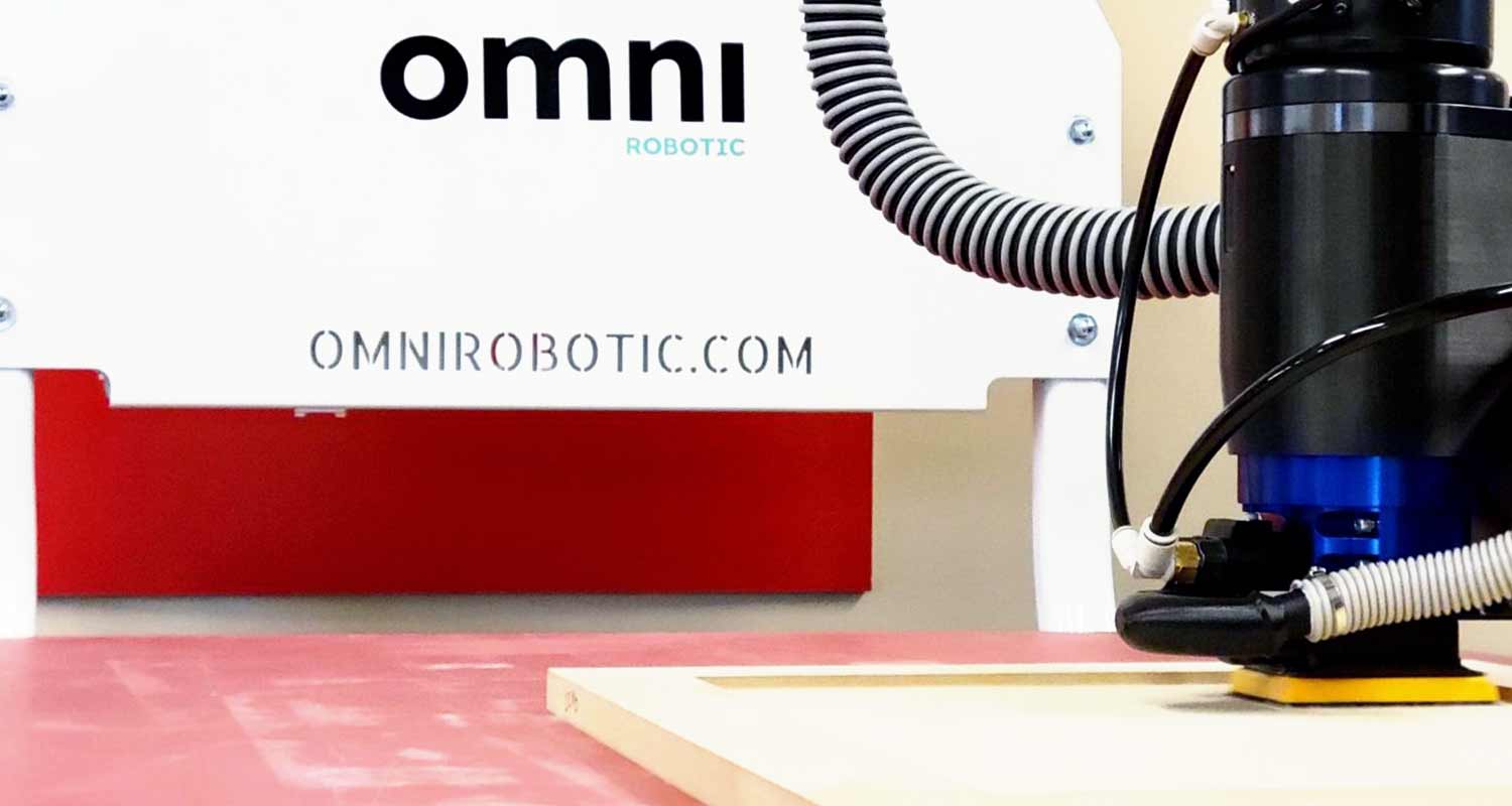 Action shot of the PSA-80 Pro precisely sanding a panel during a live demonstration at the Focus Show in Akhurst, Delta, BC, April, 2024.