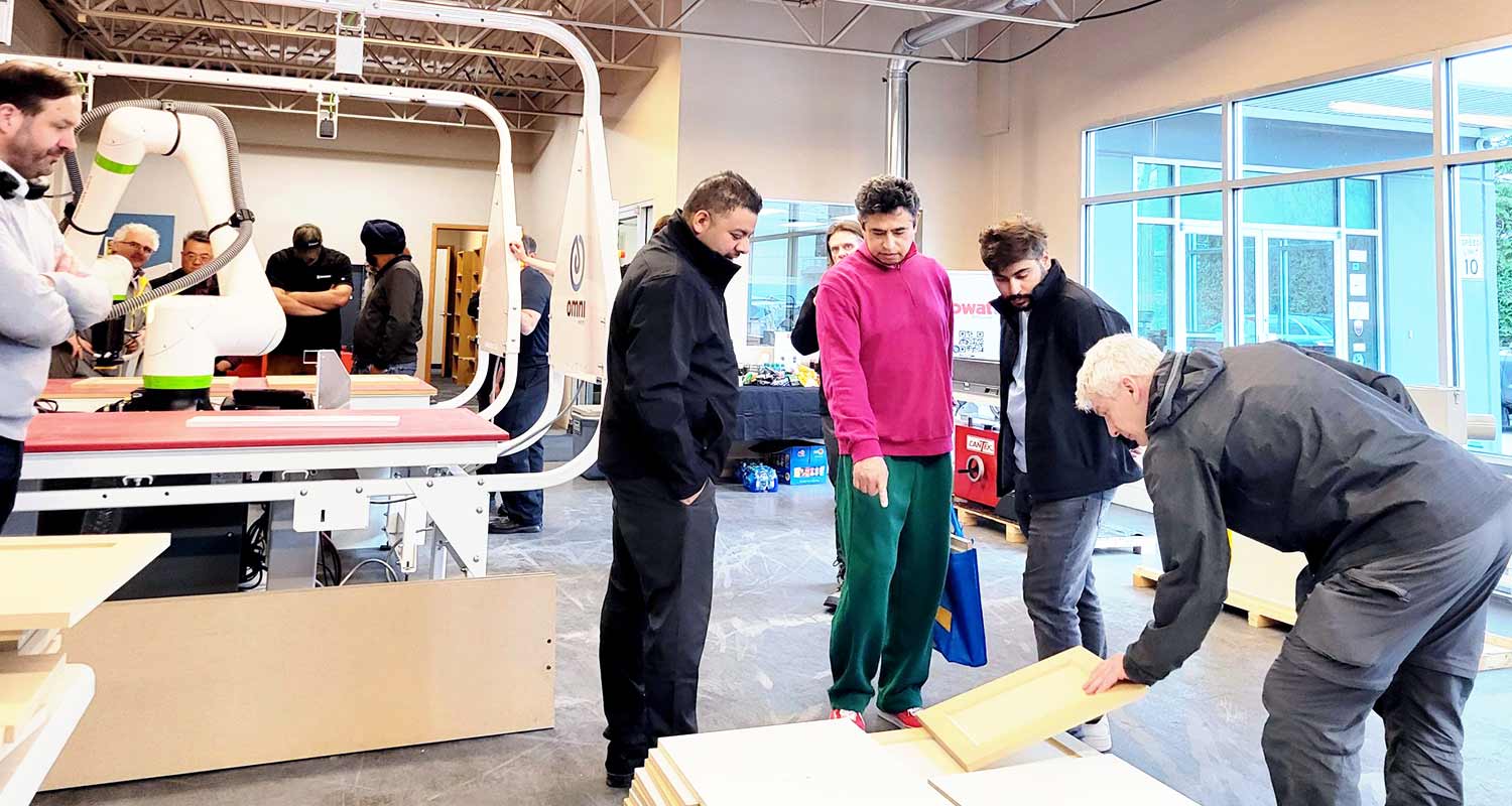 A lively scene with customers bustling around the PSA-80 Pro demo area at the Focus Show in Akhurst, Delta, BC, April, 2024.