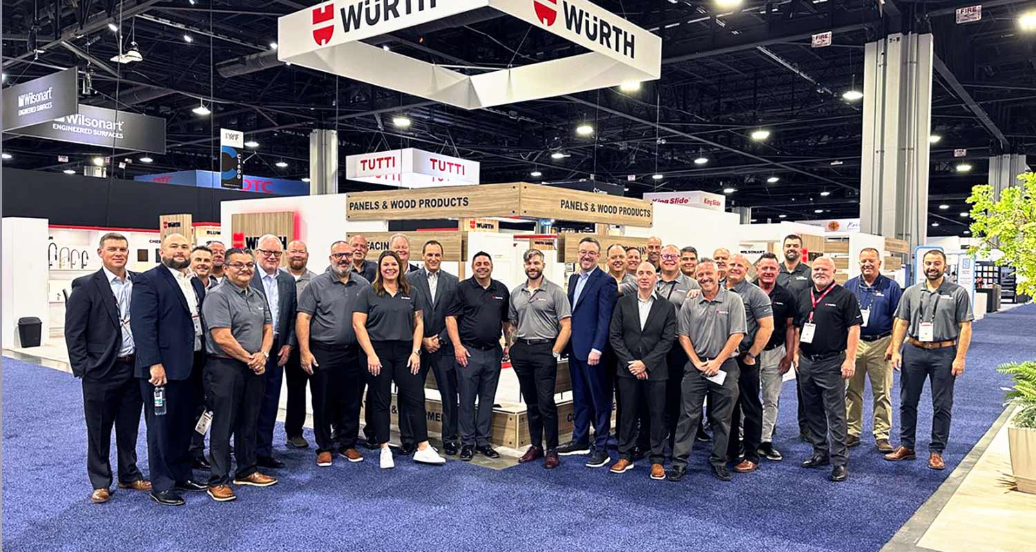 The Würth Baer Supply team, one of our U.S. distributors, gathers at the IWF International Woodworking Fair, August 2024.